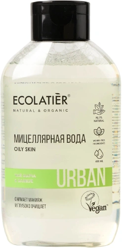 ECOLATIER URBAN мицеллярная вода д/снятия макияжа чай матча и бамбук 400мл